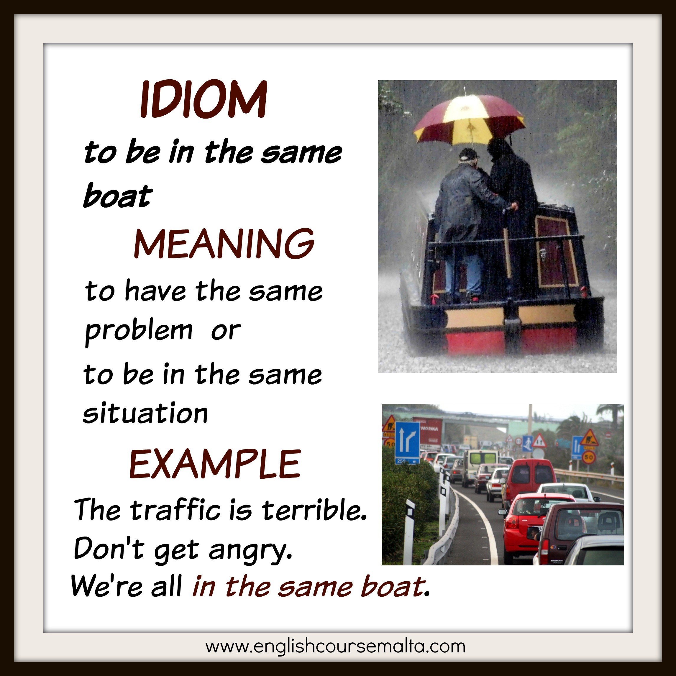 IDIOM TO BE IN THE SAME BOAT English Course Malta